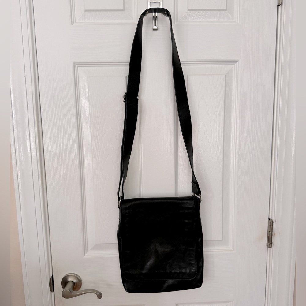 Cole Haan full leather crossbody messenger bag with flap